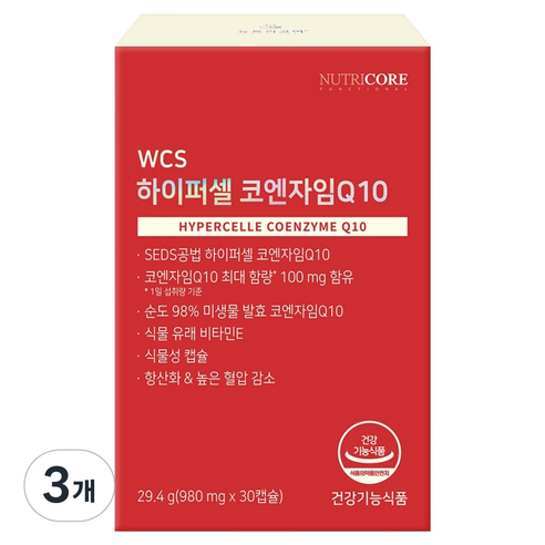 뉴트리코어 하이퍼셀 코엔자임Q10 29.4g, 30정, 3개