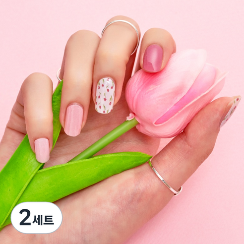 넬로 팔레트 젤 네일 스티커, 가드닝플라워, 2세트