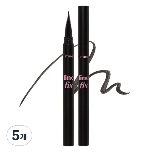 에뛰드 라인 픽스 브러쉬 라이너 0.5g, 01 블랙, 5개