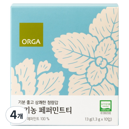ORGA 유기농 페퍼민트티, 4개, 1.3g, 1개