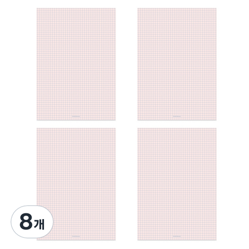페이퍼리안 라이프패드 메모지 A5, 모눈 핑크, 8개