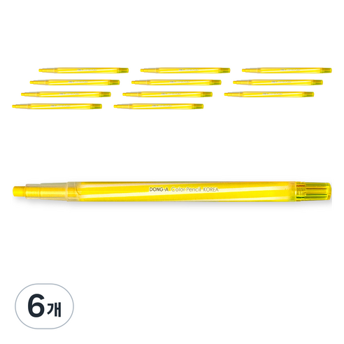 동아 샤프식 색연필 05 노랑 12p, 6개, 1색