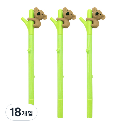 투영디자인 코알라 젤펜 0.5mm, 브라운, 18개입