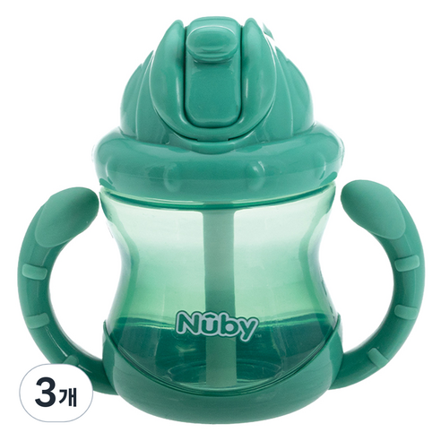 누비 무당벌레 빨대컵 240ml, 뉴트럴그린, 3개