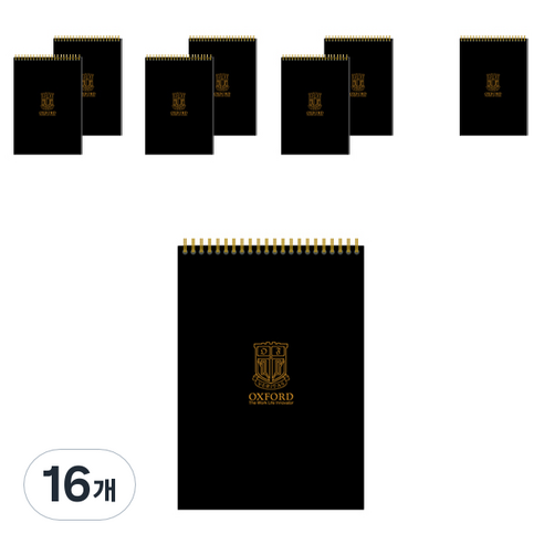 OXFORD 블랙PP 상철 80매 수첩, 혼합 색상, 16개