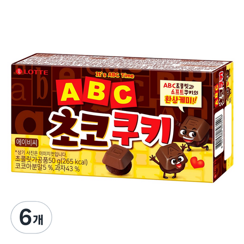 ABC 초코 쿠키, 50g, 6개