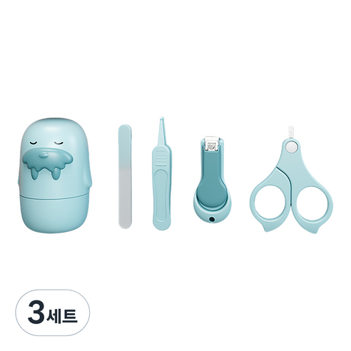 잇곰 바다사자 유아 손톱깎이 4종 세트, 블루, 3세트