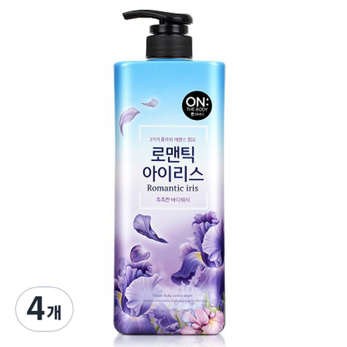 온더바디 플라워 로맨틱 아이리스 바디워시 꽃향, 900g, 4개