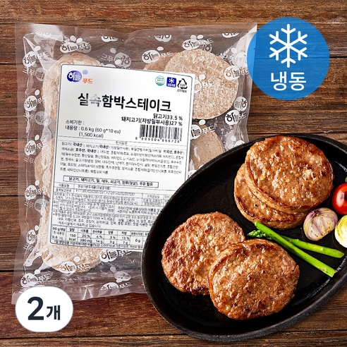 하늘푸드 실속함박 스테이크 10개입 (냉동), 600g, 2개