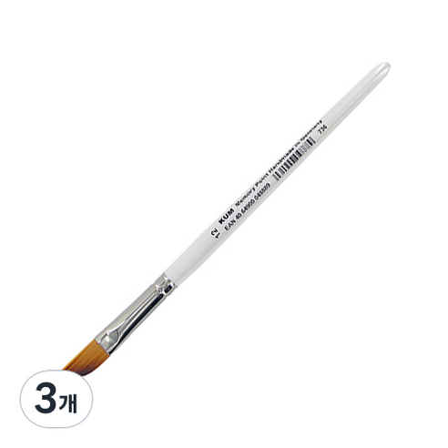 쿰 메모리 포인트 사선붓, 3개, 12호