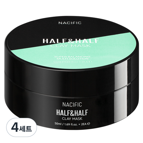 네시픽 하프 앤 하프 모공팩 + 진정팩 클레이 마스크 100ml, 1개입, 4개