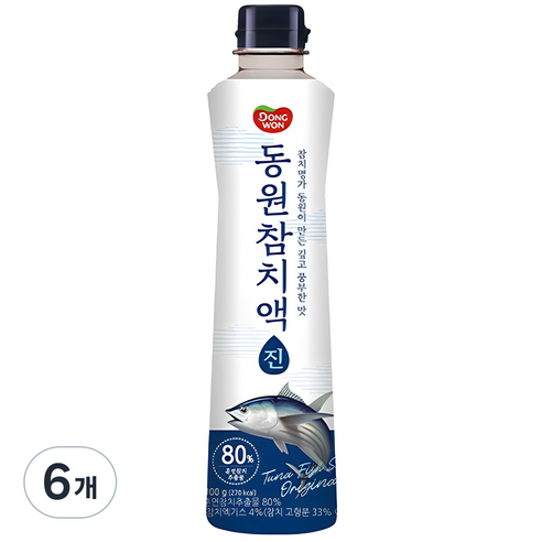 동원 참치액 진, 900g, 6개