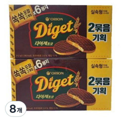 오리온 닥터유 다이제 초코, 311g, 8개