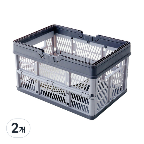 마켓비 KONTINO 폴딩바스켓, 투톤그레이, 33L, 2개