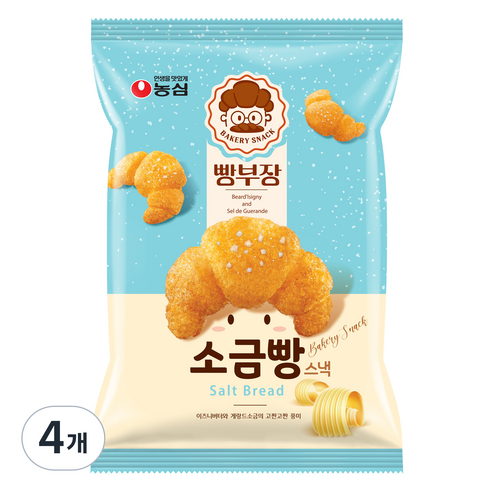 농심 빵부장 소금빵, 55g, 4개