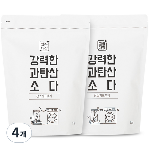 깔끔대장 과탄산소다 리필, 1kg, 4개