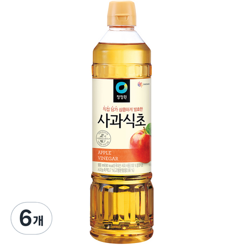 청정원 사과식초, 900ml, 6개