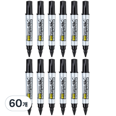 라인플러스 클린 보드마카 1~3.4mm, 흑색, 60개