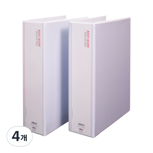 위즈오피스 투명 사다리바인더 7.5cm, 화이트, 4개