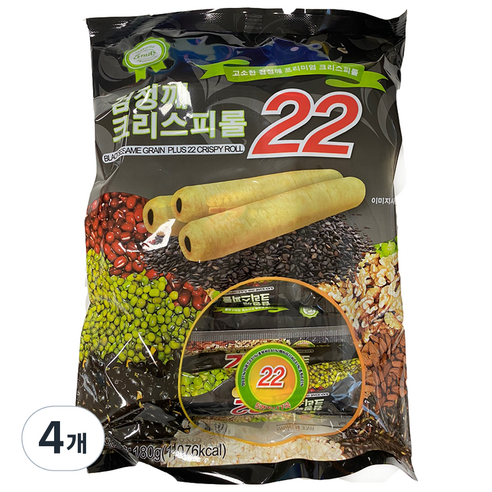 크리스피롤22 검정깨 막대과자, 180g, 4개