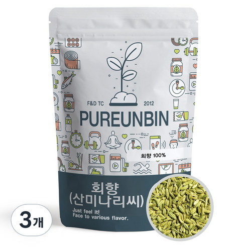 푸른빈 산미나리 씨앗 회향 펜넬, 500g, 3개