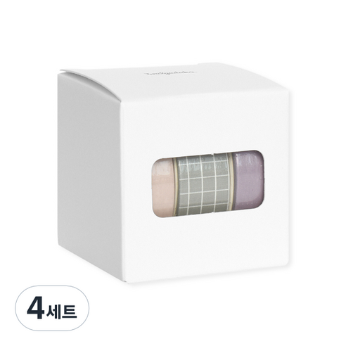 왈가닥스 아르떼 마스킹 테이프 플랜 15mm x 10m 3종 세트, Blueberry, 4세트