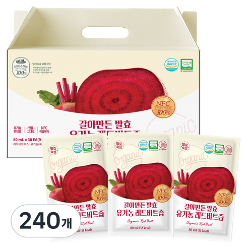 유기농마루 갈아만든 발효 레드비트즙, 80ml, 240개