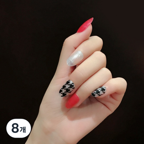 이엘피코리아 네일스티커 Q812 다운템포, 혼합 색상, 8개