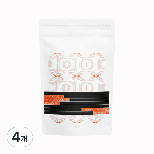 엘카페 이탈리안잡 에스프레소 블렌드 원두, 4개, 200g, 홀빈(분쇄안함)
