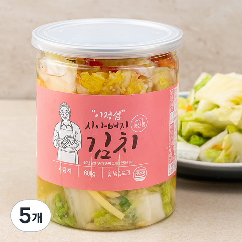 이정섭 시아버지 백김치, 600g, 5개