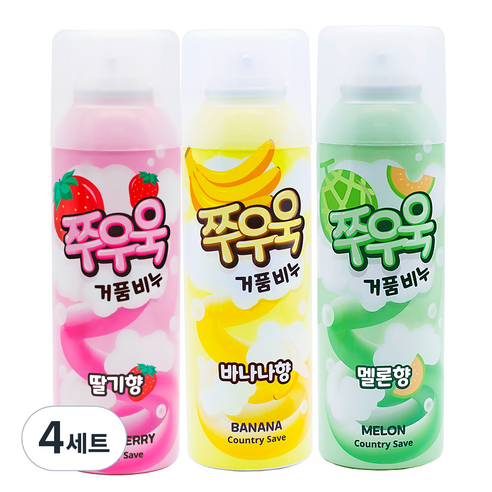 컨트리세이브 쭈우욱 폼솝 버블클렌져 과일향 200ml x 3종 세트, 4세트