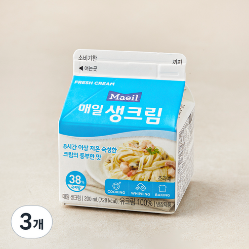매일유업 생크림, 200ml, 3개