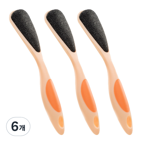 모모리빙 양면 풋 케어 발각질 제거기 오렌지, 1개입, 6개