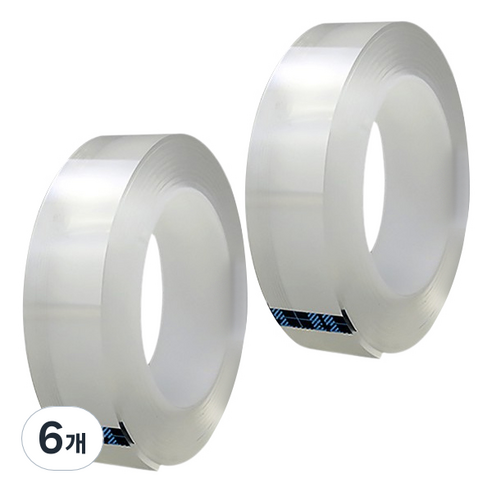 조조 무자국 초강력 실리콘 양면 테이프 2mm x 3m, 6개