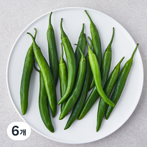 국내산 롱그린 풋고추, 200g, 6개