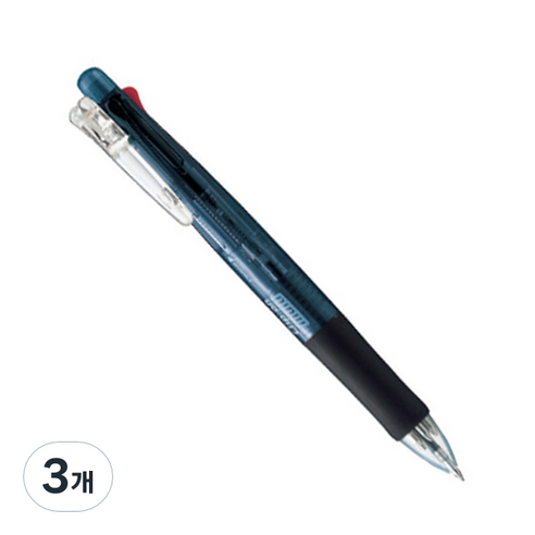 제브라 볼샤 클립온 멀티펜 4색 볼펜 0.7mm + 샤프 0.5mm B4SA1, 블랙, 3개