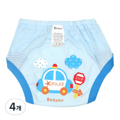 베이비앙 3중 방수 배변훈련팬티, 폴리카, 4개