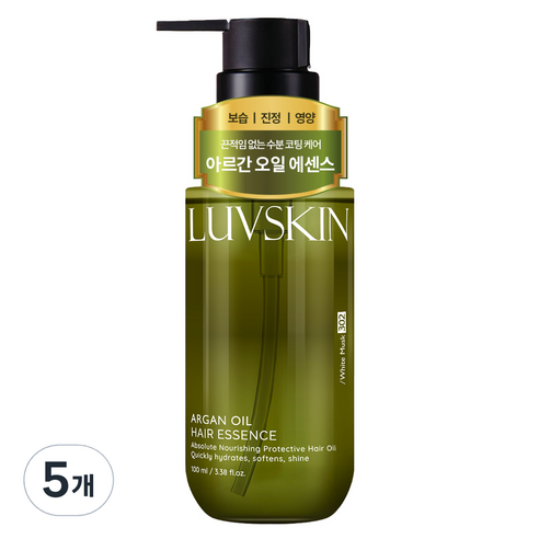 루브스킨 아르간오일 헤어에센스 화이트머스크향, 5개, 100ml