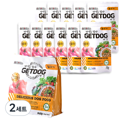 개똑 전연령 그레인프리 습식사료 12p, 닭, 70g, 2세트