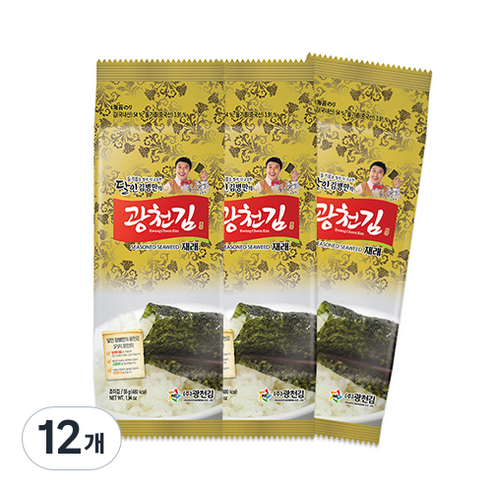 광천김 달인 김병만의 대용량 재래 식탁김, 12개, 55g