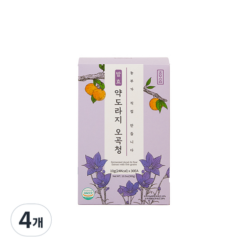 청숨 발효 약도라지 오곡청 스틱형, 4개, 300g