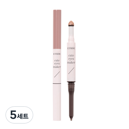 에뛰드 애교살 메이커 라이너 0.1g + 글리터 0.5g 세트, 피치 누드, 5세트