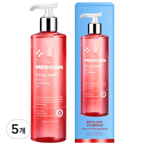 폴메디슨 PHA 딥레드 포어 클렌징오일, 5개, 310ml
