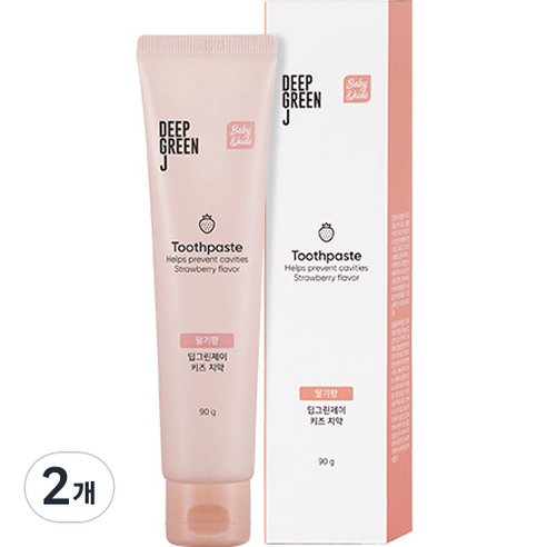 제이숲 딥그린제이 키즈 치약 딸기향, 90g, 2개