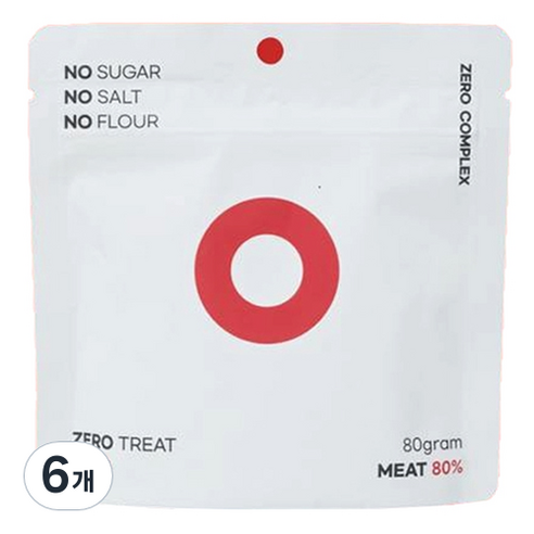 제로컴플렉스 반려동물 저칼로리 ZERO 트릿 한우 간식, 6개, 80g, 소고기