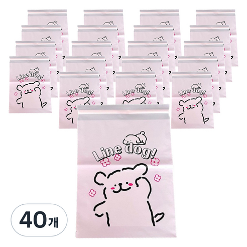 올하이 다용도 선물 포장 귀여운 캐릭터 포장봉투, 40개, 핑크