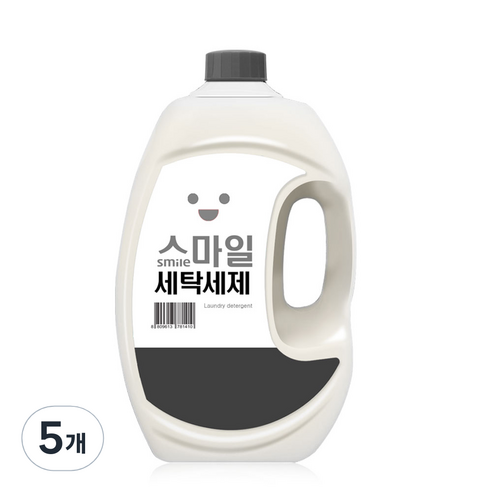 스마일 액체 세탁 세제 본품, 2.5L, 5개