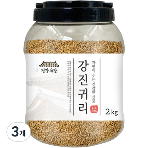 건강곡간 강진귀리 통, 2kg, 3개
