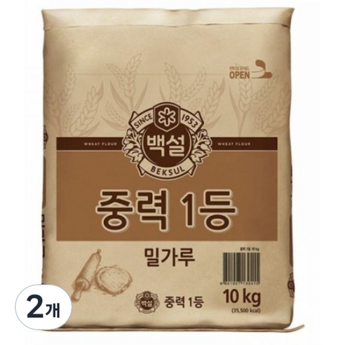 백설 중력1등 밀가루, 10kg, 2개