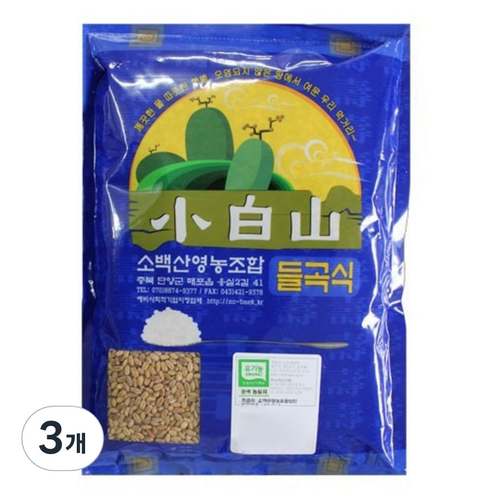소백산영농조합 유기농 통밀쌀, 500g, 3개